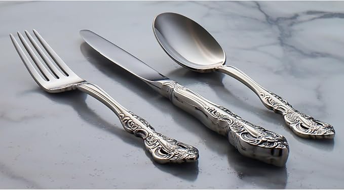 Oneida Michelangelo Dinner Forks Silverware Set for 4, Flatware | mirror finish, dishwasher safe | cutlery set for kitchen and dining, utensil set, heavy duty, kitchen essentials