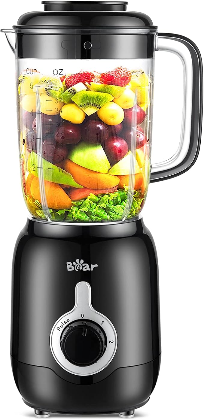 Bear Blender, 2025 New 700W Smoothie Countertop Blender with 40oz Cup for Shakes and Smoothies, 3-Speed for Crushing Ice, Puree and Frozen Fruit with Autonomous Clean | 40oz Cup for Shakes and Smoothies, 3-Speed for Crushing Ice, Puree and Frozen Fruit...