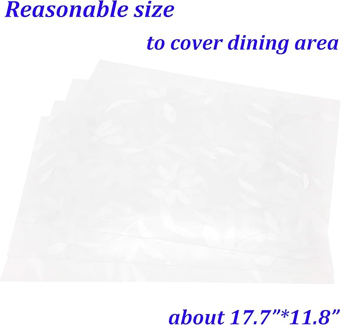 Thick Waterproof Placemats Wipe Clean Plastic Placemats Set of 4 Placemat for Kitchen Dinner Table Place Mats Dining Placemats Plastic, Wipeable Place Mats Flower (Never Fade)