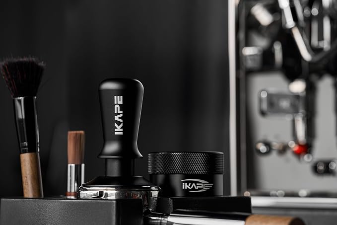 IKAPE 8-IN-1 51MM Espresso Tool Set, Coffee Tamper & Distributor Kit with Magnetic Funnel, Puck Screen, Tamper Station, WDT Tool, Cleaning Brush & Towel for Home Barista