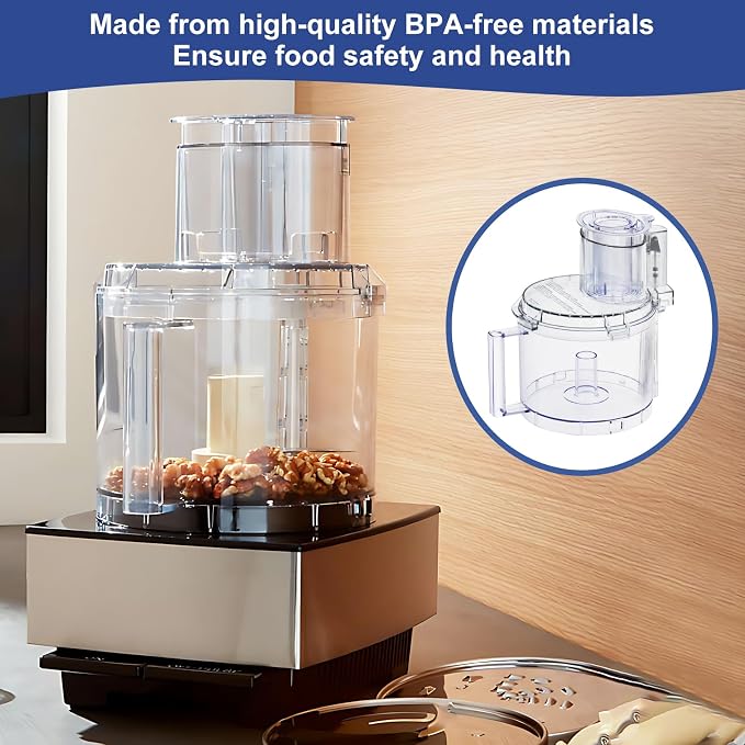 4 Locking Tabs Bowl DLC-005AGTXT1 Cover DFP-14NWBCT1 Food Processor 14-cup Work Bowl Kit Replacement with Pusher DLC-2014PT1,Fits Cuisinart DFP-14, DFP-14BCN, DFP-14BCNY