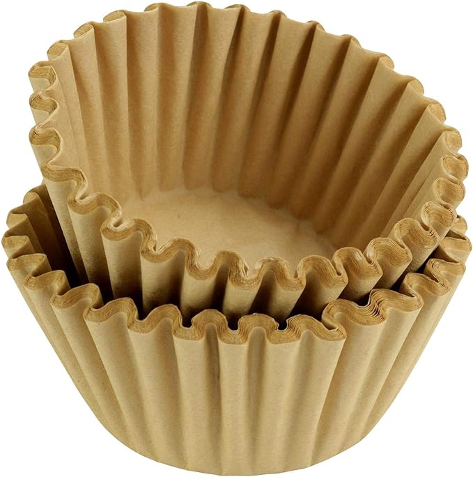 8-12 Cup Basket Coffee Filters (Natural Unbleached, 200) | Made in USA basket coffee filters, 8-12 cup size, natural unbleached paper, 200 count, for drip coffee makers