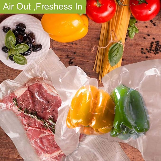 Quart 4mil 8"x12"Vacuum Sealer Bags 200ct for Food Storage | BPA Free PreCut Food Grade,Commercial Grade,Heavy Duty Vacuum Food Freezer Bags,Great for Sous Vide Vacuum Sealer