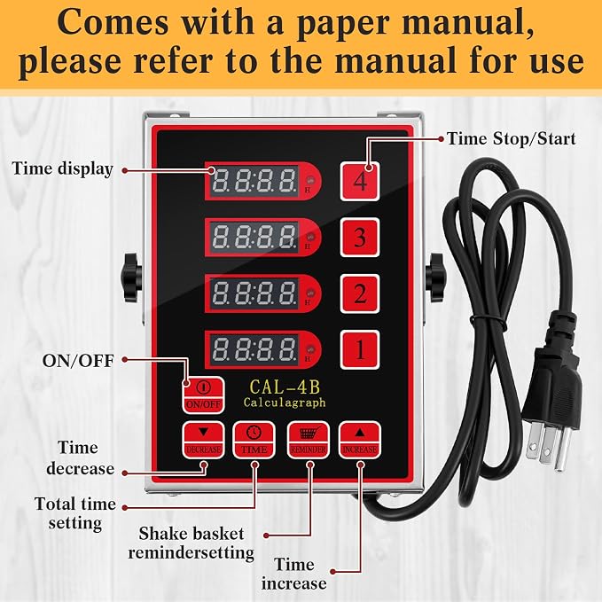 Relaxweex 1 Pack 4 Channel Kitchen Timers for Cooking, Commercial Digital Kitchen Timer with Loud Alarm, Large LCD Display, Restaurant Fryer, Chef, Baking Supplies