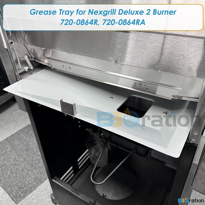 Grease Tray with Catch Pan for Nexgrill 2-Burner Replacement Parts 720-0864R, 720-0864RA, Drip Pan for Nexgrill 2 Burner 720-0864RA Grease Tray Replacement
