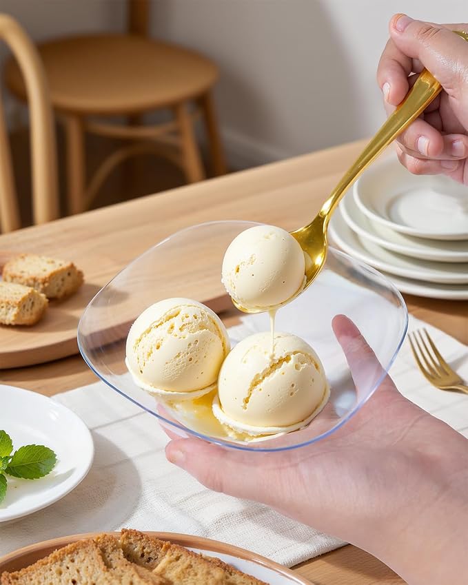 bUCLA 50Pack Clear Plastic Serving Bowls - 16oz Disposable Serving Bowls for Party Dessert/Ice Cream/Salsa/Snack