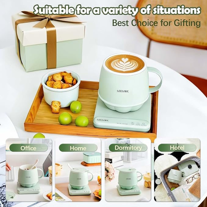 Desk Electric Mug 400ML, 300W Fast Boiling Kettle & Portable Water Warmer | 45-100℃ Temperature Control, 4-in-1 Modes, LED Digital Display Mini Water Dispenser For Coffee Tea Oatmeal Office Dorm Home