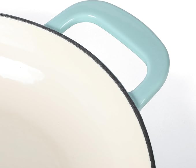 Martha Stewart Gatwick 3.5-Quart Enameled Cast Iron Dutch Oven Braiser – Martha Blue, Durable Nonstick Dutch Oven for Slow Cooking, Braising, and Baking