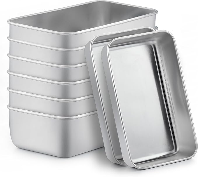 TeamFar Loaf Pans for Baking, 9 x 5 Inch Stainless Steel Loaf Bread Pans | Bread Pans Tins for Homemade Bread/Brownies, Healthy & Sturdy, Oven & Dishwasher Safe - Set of 8