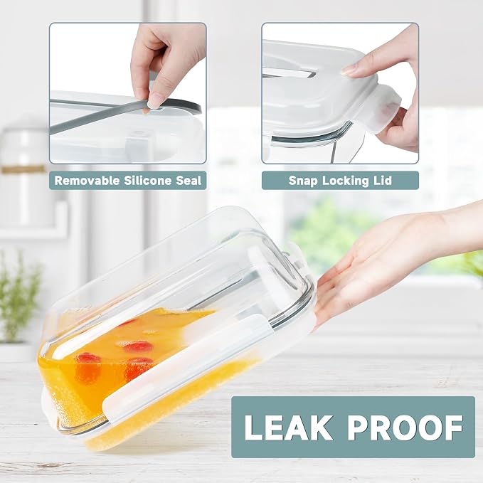 2 Pack 220oz+76.4oz Extra Large Glass Food Storage Containers Set with Airtight Lids, Big Glass Meal Prep Containers, Ideal for Storing Rotisserie Chicken, Lasagna,Salads, Leak-proof & BPA-Free