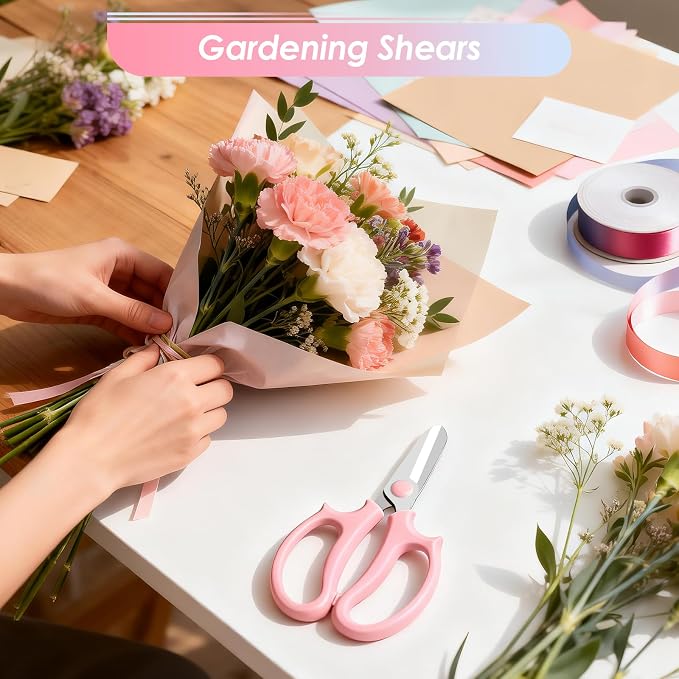 4PCS Flower Scissors, Premium Stainless Steel Garden Scissors
