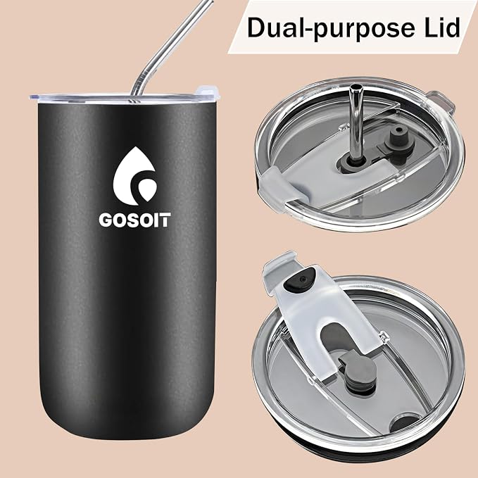 Portable Pour Over Coffee Maker Kits Coffee Filter Mug Coffee Drippers Cup Bottle Includ Straw Cleaning Brush and Spoon for Home Office,Travel, Camping 20Oz