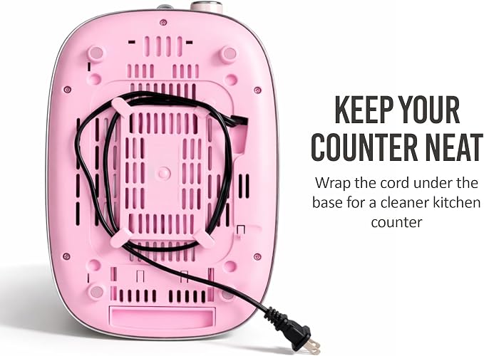 Nostalgia Classic Retro 2-Slice Toaster- Vintage Design- Enamel Coated Steel Body- Wide Slots for all Breads- Crumb Tray, Cord Storage- Defrost,Cancel and Bagel Function & 6 Toasting Levels- Pink