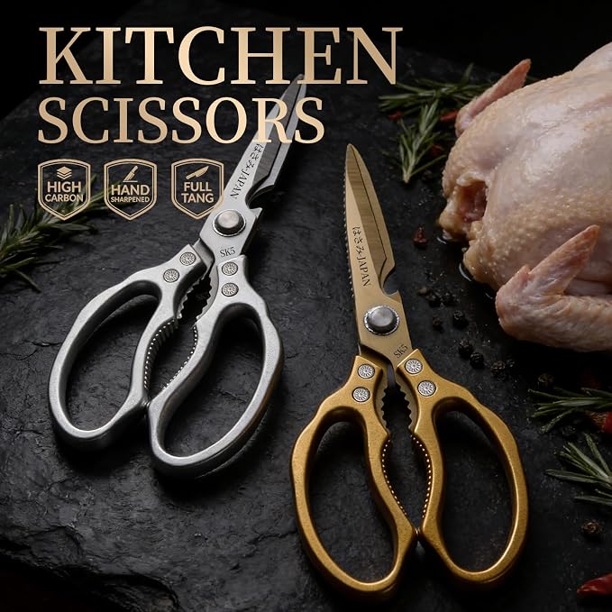 Kitchen Scissors, All Purpose Kitchen Shears for Food, Japanese Heavy Duty Poultry Shear Dishwasher Safe Food Scissor Set, Meat Cutting Scissors Chicken Shears, Gifts for Men Women