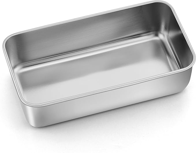 LIANYU Stainless Steel Loaf Pan 9” x 5”, Heavy Duty Bread Pan for Baking | Metal Bakeware, Heavy Duty, No Coating, Non Toxic, Stackable, Dishwasher & Oven Safe, For Meatloaf, Brownies, Lasagnas
