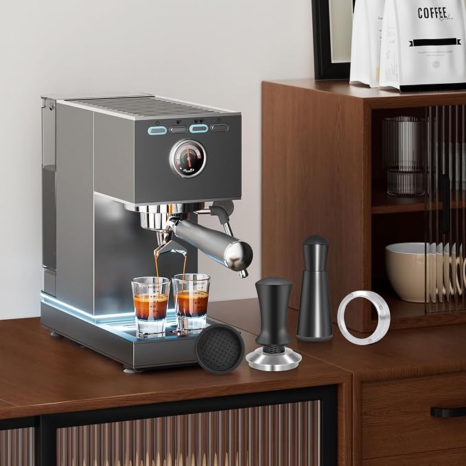 Reoszeank 54mm Espresso Accessories Kit, Tamper, WDT, Dosing Funnel | Spring Loaded Calibrated Tamper, Espresso Distribution Tool, fits Breville 54 mm Espresso Machines and Portafilters