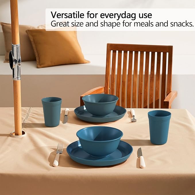 Homestockplus 16 Oz Unbreakable Drinking Reusable Cup Wheat Straw Cups Dishwasher and Microwave Safe Water Glasses BPA Free E-Co Friendly Tumbler Cups【Set of 8】