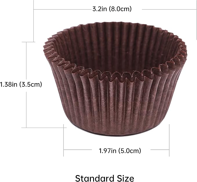 Bake Choice 200pc Standard Cupcake Liners for Baking, Rainbow Muffin Liners | Food-Grade Cupcake Wrappers, Greaseproof Parchment Paper For Christmas Decorations
