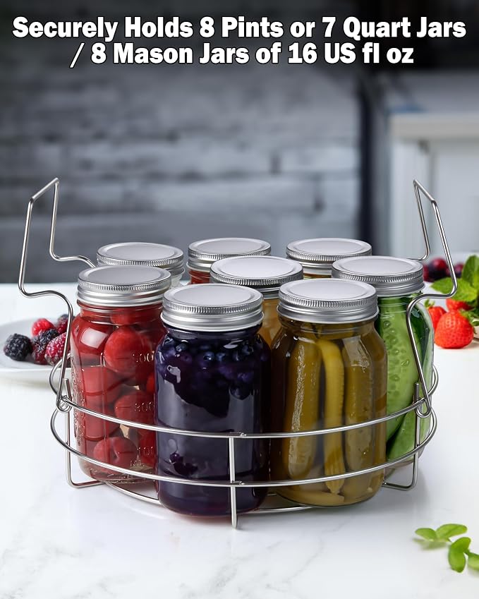 Cook N Home Stainless Steel Water Bath Canning Pot with rack and Lid, | 20 Quart Large Pots Steam Canner - Home Canning Pot for Preserving, Pickling and Jams, All Stovetops Compatible