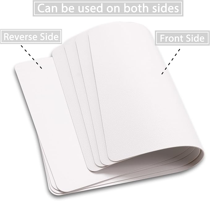 Wipeable Placemats Leather Table Mats Waterproof Heat-Resistant Easy to Clean for Dining Table Set Kitchen Table (2, White)