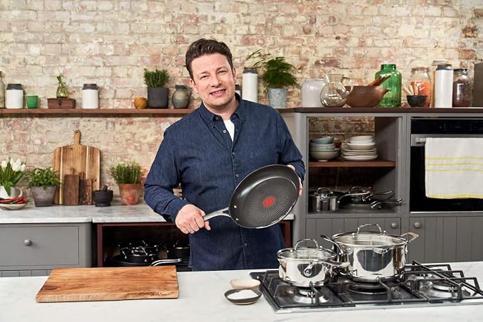 T-Fal Jamie Oliver Nonstick Stainless Steel Frying Pan 2-Pack, 9.5 in and 11 in Skillets
