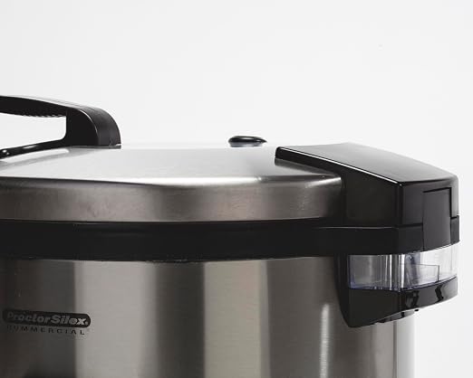 Proctor Silex Commercial 37560R Rice Cooker/Warmer, 60 Cups Cooked Rice Capacity, Nonstick Inner Pot, Hinged Lid, Stainless Steel Housing, Conforms to NSF