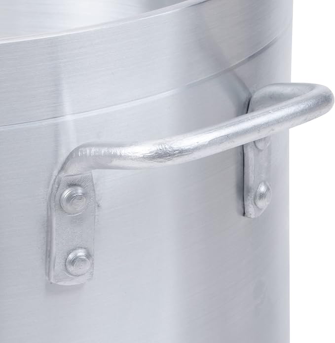 TrueCraftware- 50 qt. Heavy-Duty Aluminum Stock Pot with Riveted Handle 6mm Thickness- Multipurpose Pot Cookware Large Stockpot For Cooking Simmering Soup Stock Home Kitchen