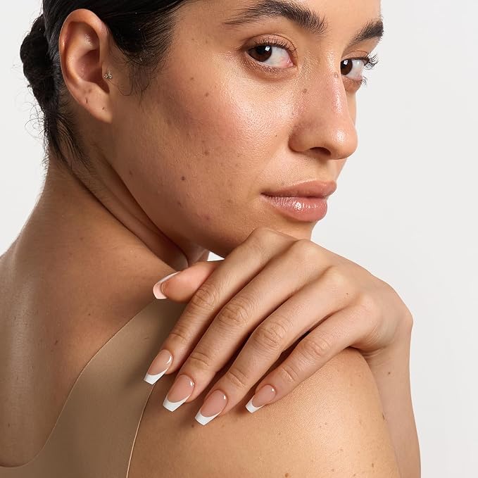 BTArtboxnails XCOATTIPS White French Tip Press On Nails, S Coffin, Peach | Lamp-Curable, 4-Week Wear, Natural Nail Look, Salon Quality Value at Home, Easy-to-Apply for Beginners, 160ct Nail Tips Only