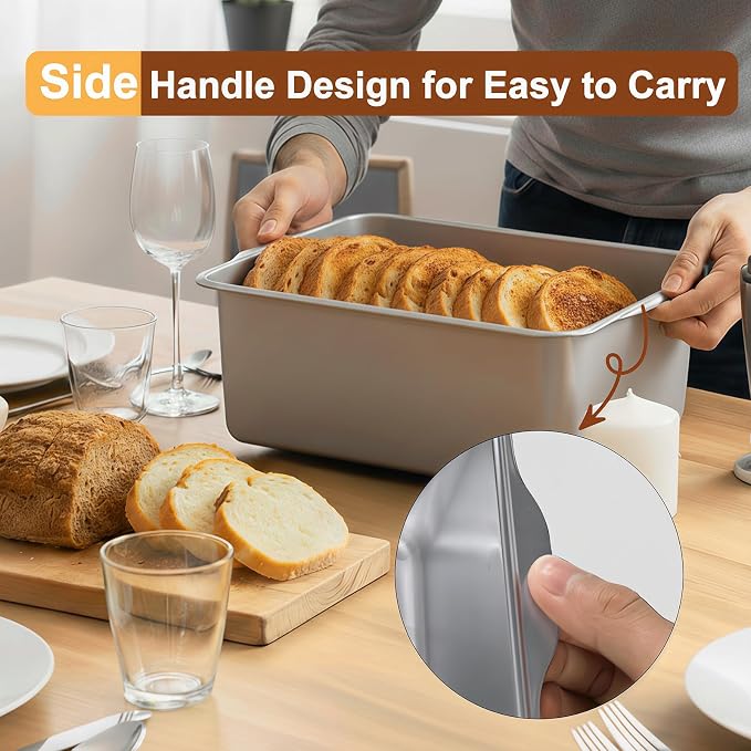 Gifhomfix Bread Box 304 Stainless Steel Bread Container, Dishwasher Safe Bread Storage for Homemade Bread, Time Recording Bread Storage Container with Lid and Handle