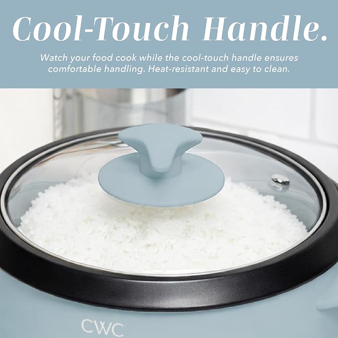 COOK WITH COLOR 6 Cup Rice Cooker 300W - Effortless Cooking and Perfectly, Cooks 3 Cups of Raw Rice for 6 Cups of Cooked Rice, Blue