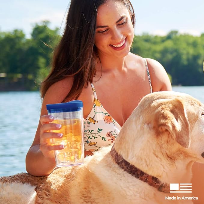 Tervis Clear & Colorful Tabletop Made in USA Double Walled Insulated Tumbler Travel Cup Keeps Drinks Cold & Hot, 16oz - 4pk, Citrus Sunrise | Made in USA, Double-wall Insulated, Shatterproof, BPA-Free, Dishwasher Safe, Fits Most Cupholders, Great to Gi...
