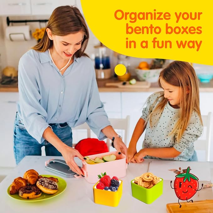 IELEK Silicone Lunch Box Dividers for Kids Bento Box Containers Accessories(Purple/Red/Blue)