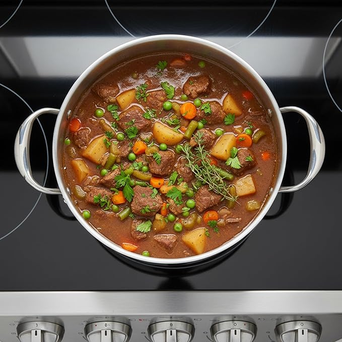 KEAWELL K3 Premium Tri-Ply Fully Clad Stockpot with Lid (8-Qt) | 8-Qt Tri-Ply Fully Clad Stainless Steel Soup Pot; Compatible with All Stovetops; Oven Safe to 600°F