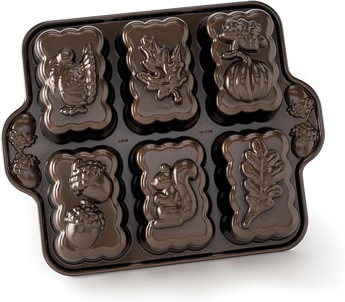 Nordic Ware Harvest Mini Loaf Pan, 5-Cup, Bronze