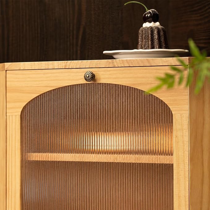 Corner Bread Box for Kitchen Countertop, Solid Wood, Natural | 2-Tier Large Capacity, Wooden Bread Box, Vintage Farmhouse Breadbox, Pine Wood, Bread Storage Container, Adjustable Shelf
