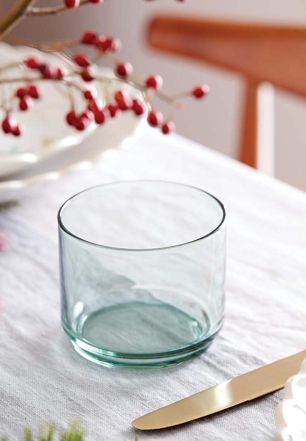 Lenox Tuscany Classics Stackable Drinkware, Glass, Dishwasher Safe, Short Glasses, Set of 4, Green (4 Piece)