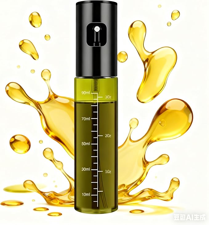 Oil Sprayer for Cooking, Light-Proof Olive Oil Sprayer Mister with Scale, 100ml Olive Oil Spray Bottle, Air Fryer Vegetable Vinegar Oil Portable Mini Kitchen Gadgets for Baking, Salad, Grilling, BBQ