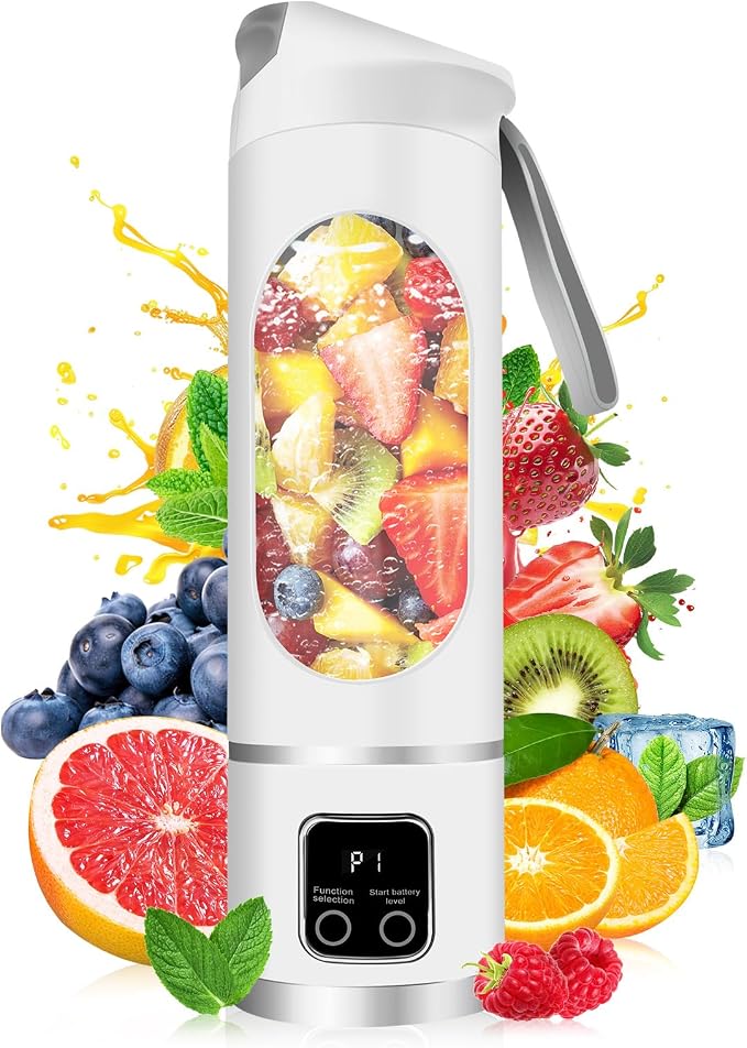 Personal Blender 500ml, USB-C, Ice Crush | BPA-free PCTG cup,304SS blades,50W ice crush,USB-C rechargeable,500ml lightweight,for gym/outdoor/beach/office/travel
