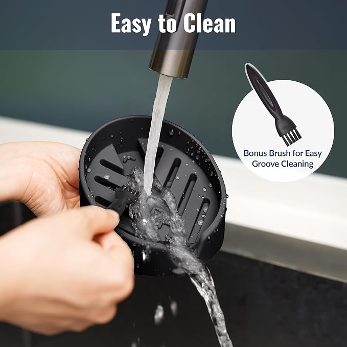 NiHome Silicone Sponge Holder for Kitchen Sink, Fits Scrub Daddy Mommy | Self-Draining Dispenser Organizer Tray, Sink Caddy Countertop Fits Soaps, Scrubber, Dishwasher Safe, Includes Brush