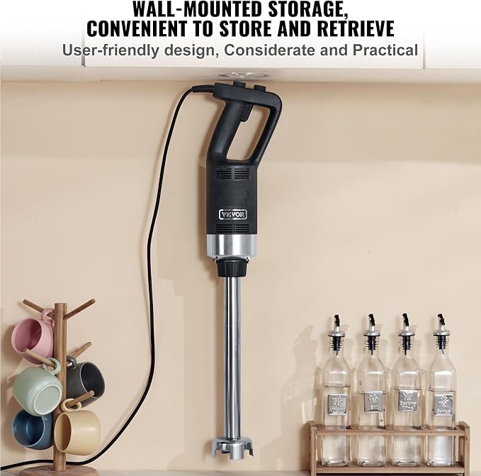 VEVOR Commercial Immersion Blender, 500 Watt 20Inch Heavy Duty Hand Mixer, Variable Speed Mixer with 304 Stainless Steel Blade, Multi-Purpose Portable Mixer for Soup, Smoothie, Puree, Baby Food | Variable Speed Mixer with 304 Stainless Steel Blade, Ide...