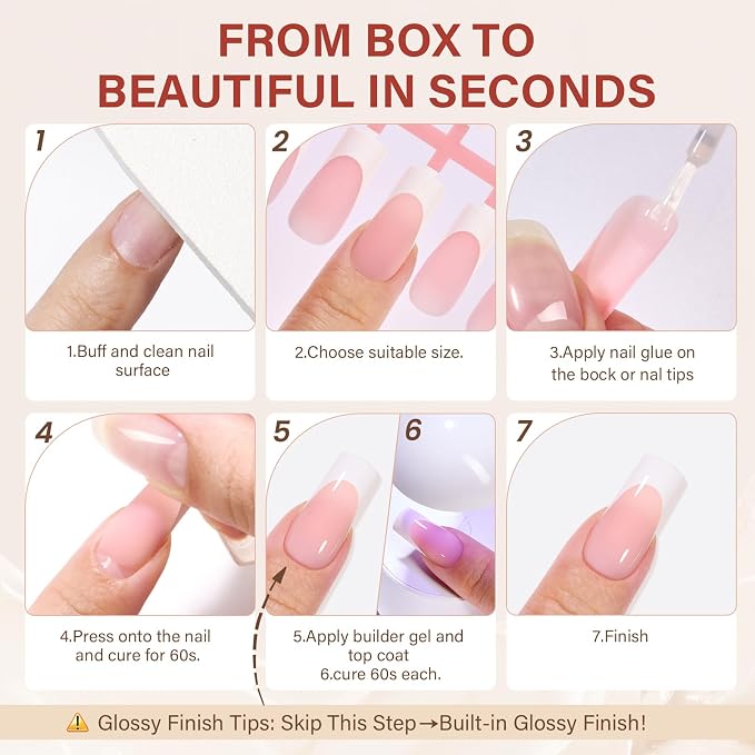 AILLSA French Tip Nails Press On Nails 5 Colors For Nail Art DIY Extension
