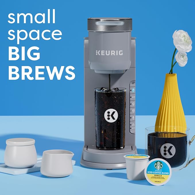 Keurig K-Iced Coffee Maker, Single Serve K-Cup Pod Iced Coffee Maker, With Hot and Cold Coffee Capabilities, Brews Any K-Cup Pod, Gray | Hot, Cold Coffee Capabilities, Brews Any K-Cup Pod