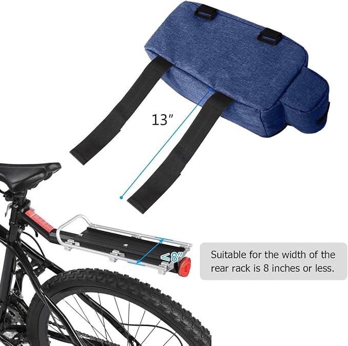 RAYMACE Bike Rear Rack Bag, Bike Trunk Cooler Bag | Bicycle Pannier for Warm or Cold Items (Navy)