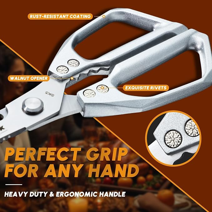 Huusk Kitchen Scissors and Vegetable Peeler Set, Japanese Stainless Steel | Multifunction Kitchen Shears & Potato Peeler, Ergonomic Non-Slip Handle Design, Easy to Clean, Gifts for Women