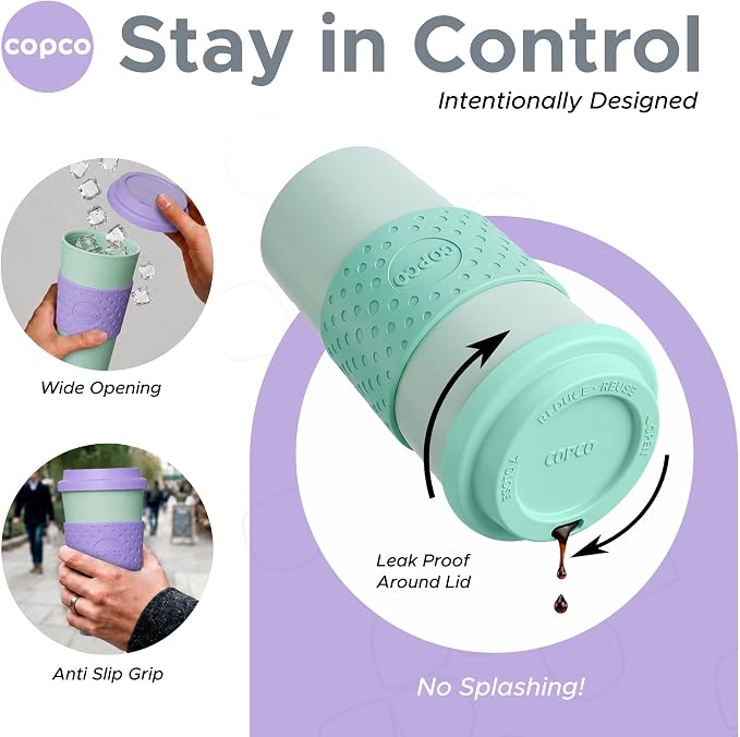 Copco Acadia Travel Mug, 16 Oz - Purple & Teal, Set of 2