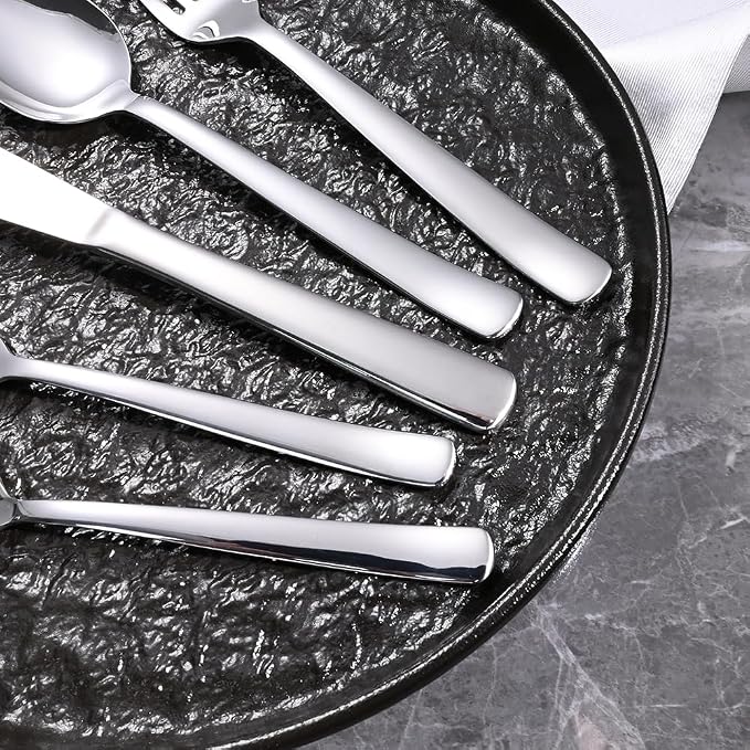 Silverware Set for 4, Prendcyx 20-Piece Heavy Duty Flatware Cutlery Set, 18/0 Food-Grade Stainless Steel Tableware Set, Dishwasher Safe for Home, Restaurant, Wedding, Party, Mirror Polished