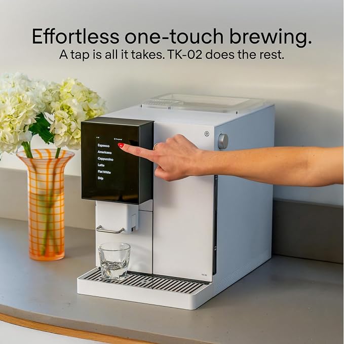 Terra Kaffe TK-02 Super Automatic Espresso Machine - Black | App-enabled coffee machine, auto wake & sleep, roaster-approved espresso settings, cappuccino machines for home