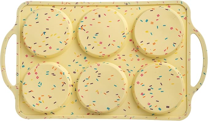 Jumbo Top Silicone Muffin Pans for Baking, 4 Inch Silicone Jumbo Muffin Pan 6 Cup, Egg Pan for Baking English muffins, Whoopie Pies, Corn Bread Bites, Confetti Muffin Top Pans Non Stick | Silicone Jumbo Muffin for Baking, Nonstick Silicone Cupcake Pan,...