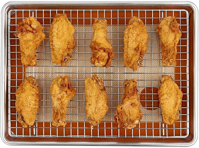 Mrs. Anderson’s Baking Non-Stick Silicone Quarter-Size Baking Mat Set, 8.5-Inch x 12-Inch, Set of 2