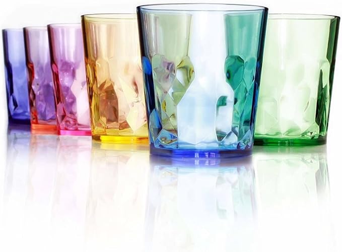 SCANDINOVIA - 13oz Unbreakable Premium Drinking Glasses Set of 6 - Made in Japan - Super Grade Acrylic Plastic - Perfect for Gifts - Dishwasher Safe - Cups Reusable Drinkware Tumblers Kids | Shatter-resistant clear SAN plastic with genuine glass-like c...